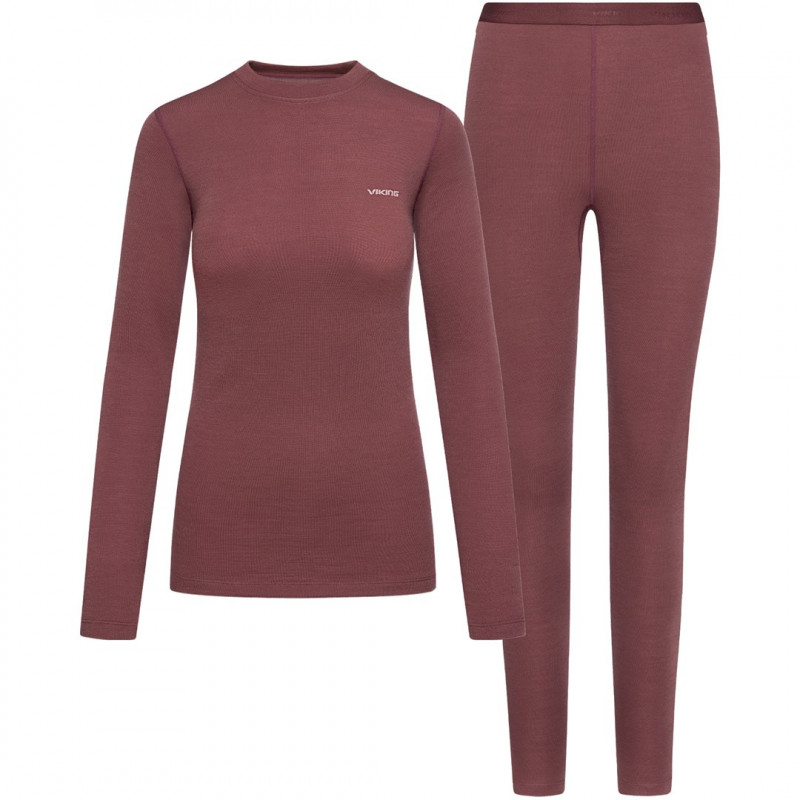 Viking Meriboo Lady Set Merino γυναικείο σετ εσώρουχων merino, ροζ, M