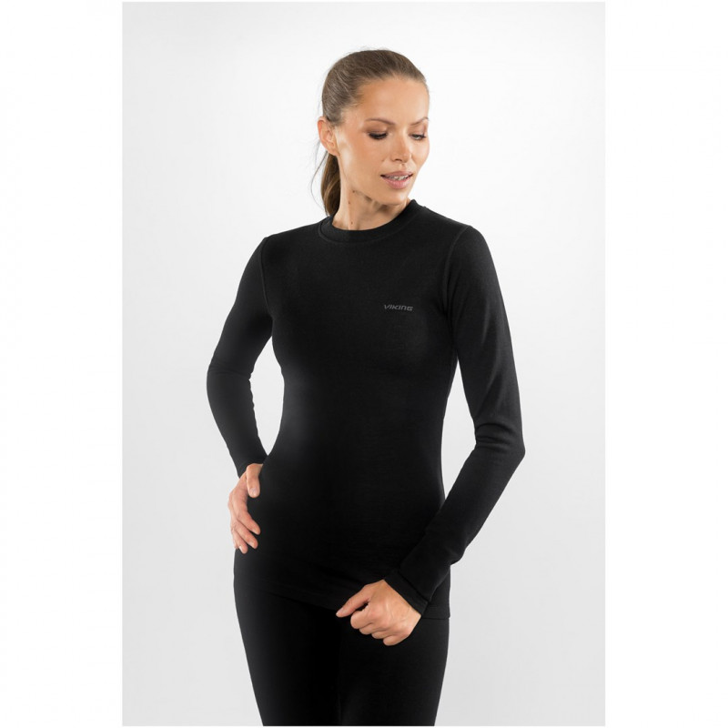 Viking Meriboo Lady Set Merino γυναικείο σετ εσώρουχων merino, μαύρο, S