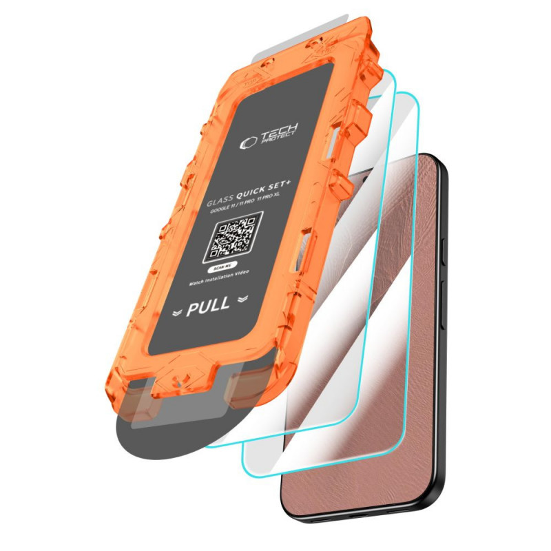 Tech-Protect Quick Set+ Ανθεκτικό Γυαλί για Google Pixel 9 / 9 Pro / 10 / 10 Pro / 11 / 11 Pro (2 τεμ.), Διαφανές