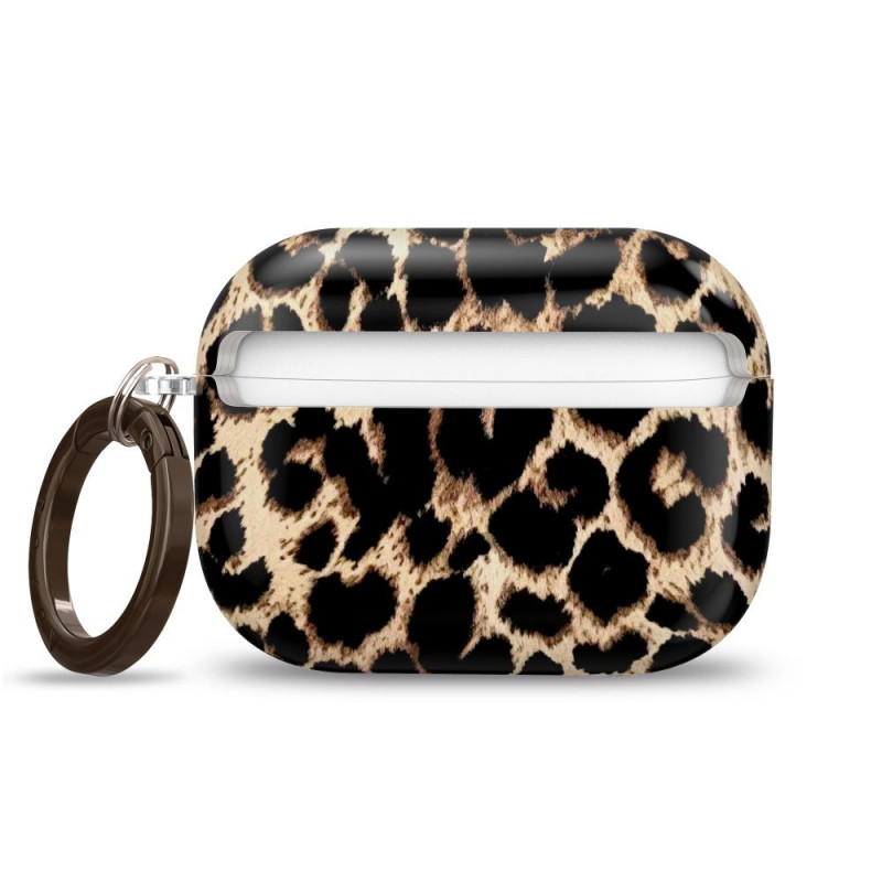 Θήκη Tech-Protect Lamano για Apple AirPods Pro 3 με καραμπίνερ, Exotic Touch (Μαύρο και Καφέ)