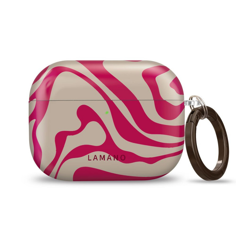 Θήκη Tech-Protect Lamano για Apple AirPods Pro 3 με καραμπίνερ, Flamingo Bloom (ροζ και μπεζ)