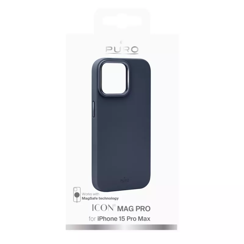 Θήκη σιλικόνης Puro Icon Mag Pro MagSafe για Apple iPhone 15 Pro Max, σκούρο μπλε