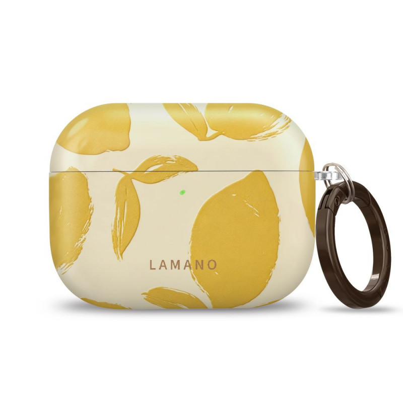 Θήκη Tech-Protect Lamano για Apple AirPods Pro 3 με καραμπίνερ, Lemon Haze (Κίτρινο και Λευκό)