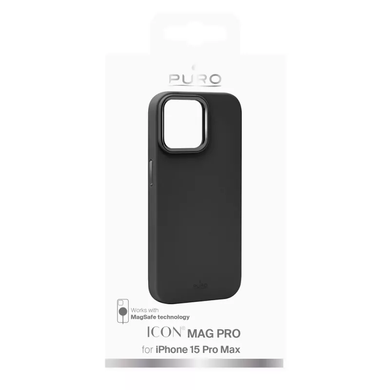 Θήκη σιλικόνης Puro Icon Mag Pro MagSafe για Apple iPhone 15 Pro Max, μαύρη
