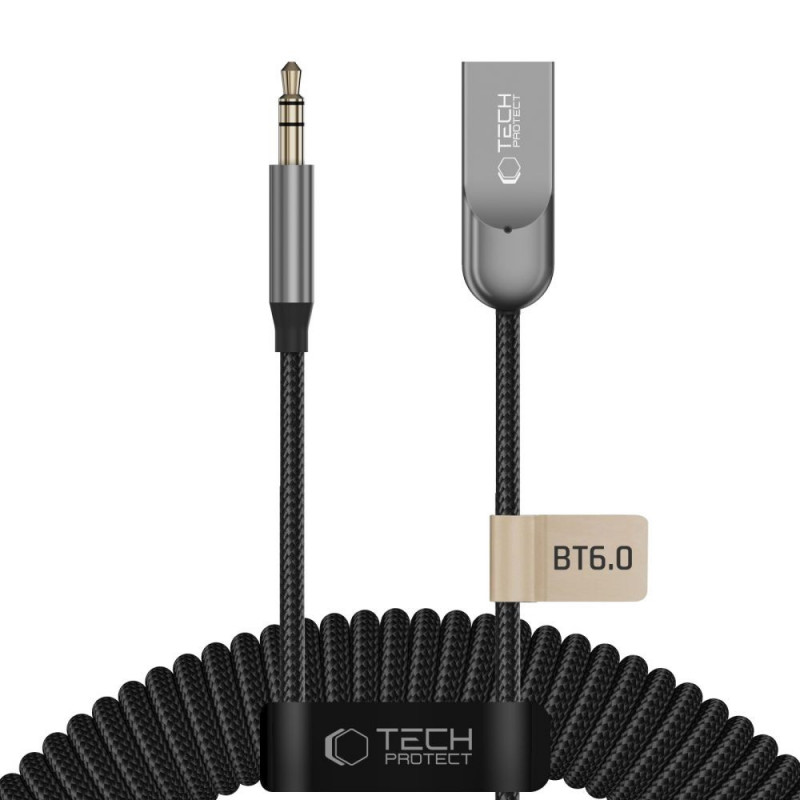 Tech-Protect Ultraboost AU04 Προσαρμογέας Ήχου Bluetooth 6.0 με AUX 3.5 mm, Γκρι