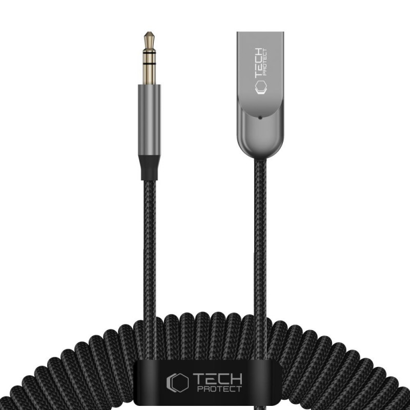 Tech-Protect Ultraboost AU04 Προσαρμογέας Ήχου Bluetooth 6.0 με AUX 3.5 mm, Γκρι