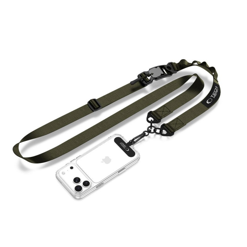 Tech-Protect C9S Rope Crossbody Λουρί Τηλεφώνου, Νάιλον, 91–140 cm, Army Green