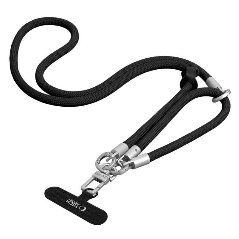 Tech-Protect C10S Rope Σετ Λουριών για Τηλέφωνο Crossbody & Καρπού, Μαύρο/Titanium