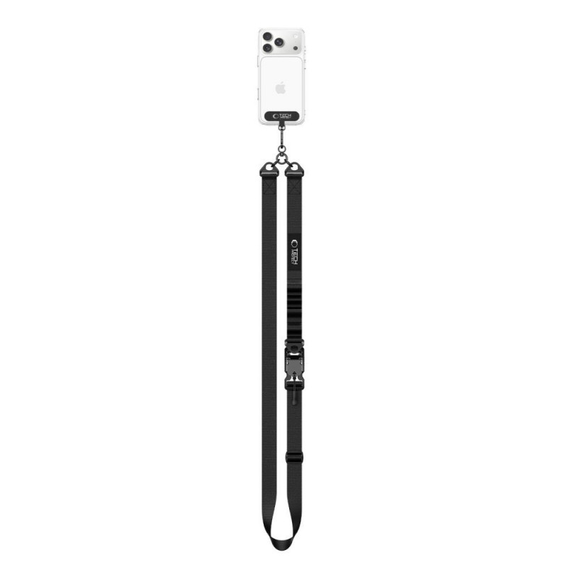Tech-Protect C9S Rope Crossbody λουρί τηλεφώνου, μαύρο