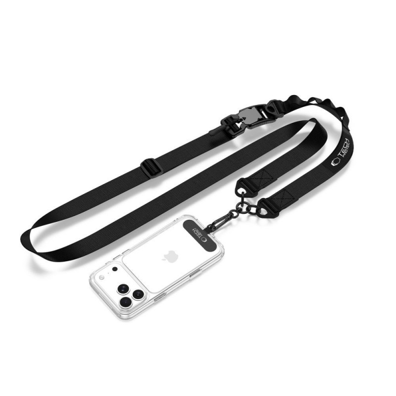 Tech-Protect C9S Rope Crossbody λουρί τηλεφώνου, μαύρο