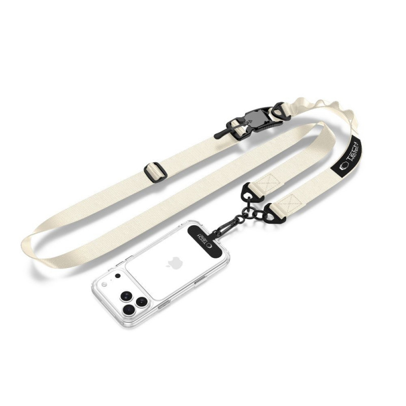 Tech-Protect C9S Rope Crossbody Λουρί Τηλεφώνου, Νάιλον, 91–140 cm, Desert Beige