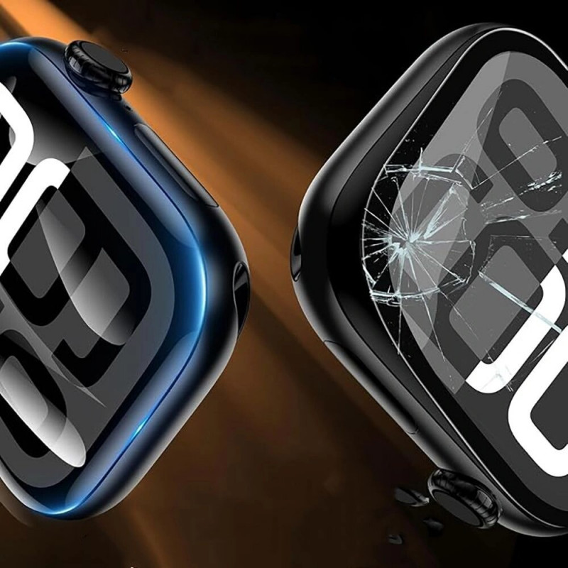Tech-Protect Easy Set Flex+ Υβριδικό Γυαλί για Apple Watch 4 / 5 / 6 / SE 1 / 2 / 3 44 mm, Μαύρο (3 τεμ.)