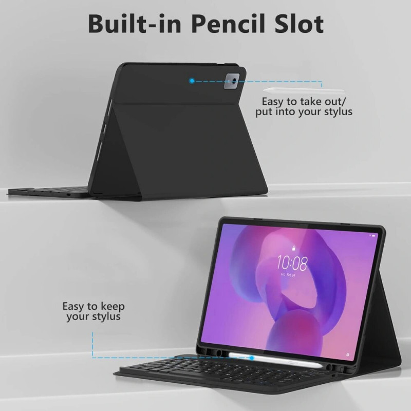 Θήκη με πληκτρολόγιο Tech-Protect SmartCase Pen + Keyboard για Lenovo Idea Tab Plus 12.1 (TB-361), μαύρη