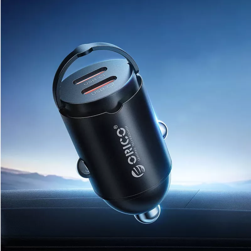 Orico MiniRing MR-30-2C 30W 2x USB-C φορτιστής αυτοκινήτου, μαύρος