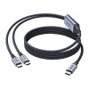 Καλώδιο USB-C 2 σε 1 UGREEN L533, USB-C σε 2x USB-C PD 140W, 2 m, μαύρο