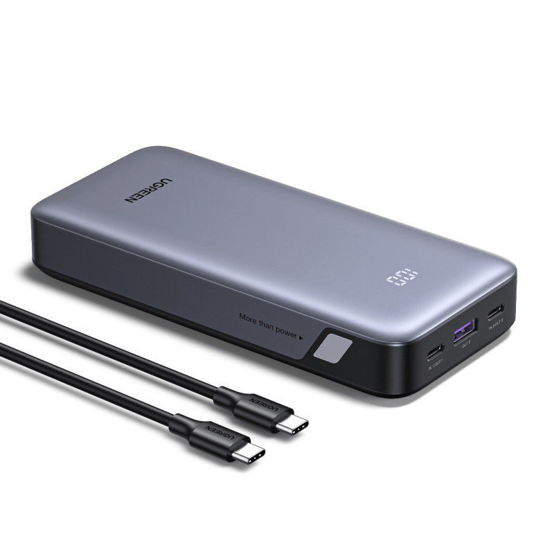 UGREEN PB532 20000mAh 30W Power bank ταχείας φόρτισης δύο κατευθύνσεων, 2x USB-C, USB-A, γκρι