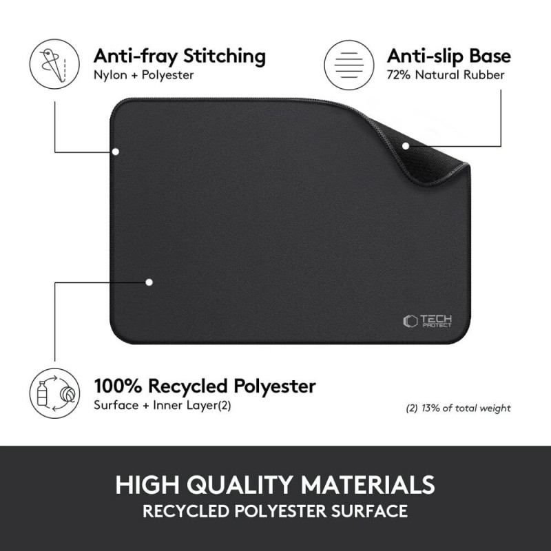 Tech-Protect A100 Mouse Pad 35x25 cm, Μαύρο