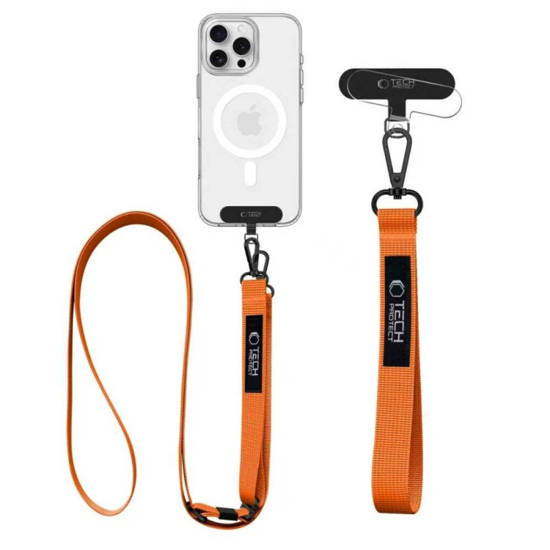 Tech-Protect C6S Rope Crossbody κορδόνι για κινητό, Cosmic Orange