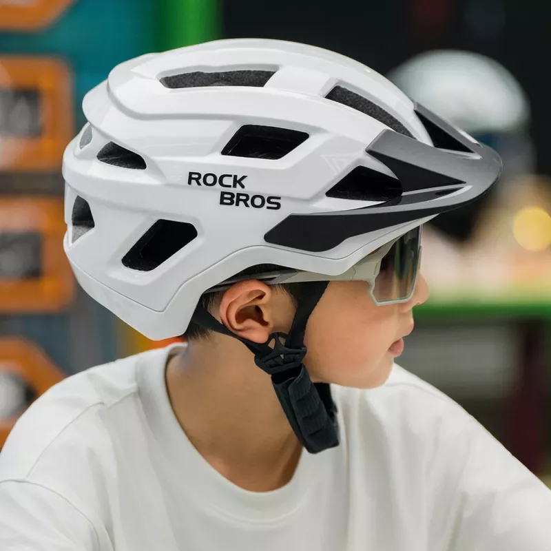 Rockbros LK-67 Παιδικό Ποδηλατικό Κράνος με Αποσπώμενο Γείσο, 54-58 cm, λευκό