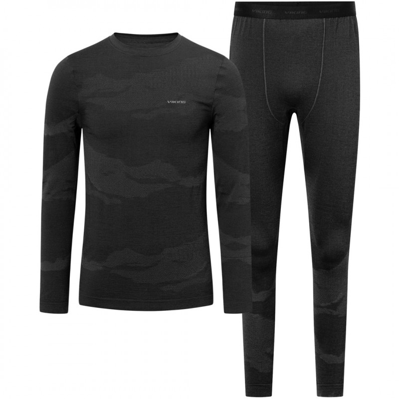 Viking Gasher Man Set Merino Ανδρικά Εσώρουχα, Μαύρο, XL