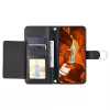 Θήκη πορτοφόλι από δέρμα PU Hurtel για Samsung Galaxy A37 5G με βάση και λουρί ώμου, μαύρη