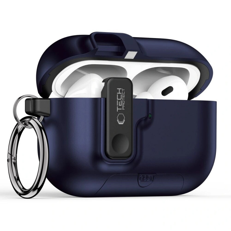 Θήκη Tech-Protect Slim Hook για Apple AirPods Pro 3, μπλε ναυτικό
