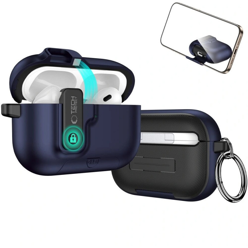 Θήκη Tech-Protect Slim Hook για Apple AirPods Pro 3, μπλε ναυτικό