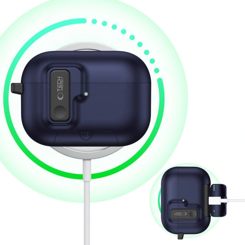 Θήκη Tech-Protect Slim Hook για Apple AirPods Pro 3, μπλε ναυτικό