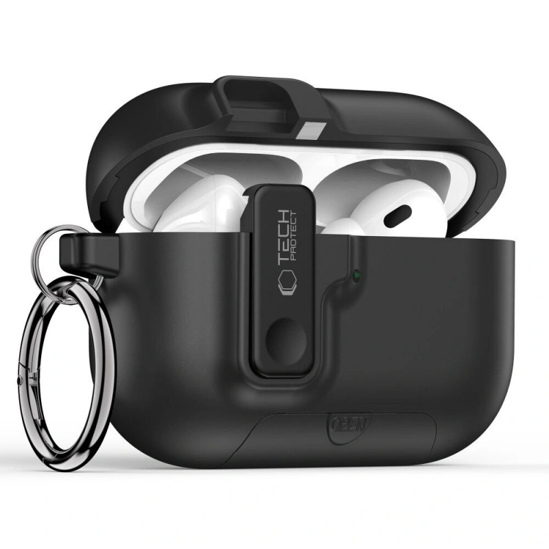 Θήκη Tech-Protect Slim Hook για Apple AirPods Pro 3, μαύρη