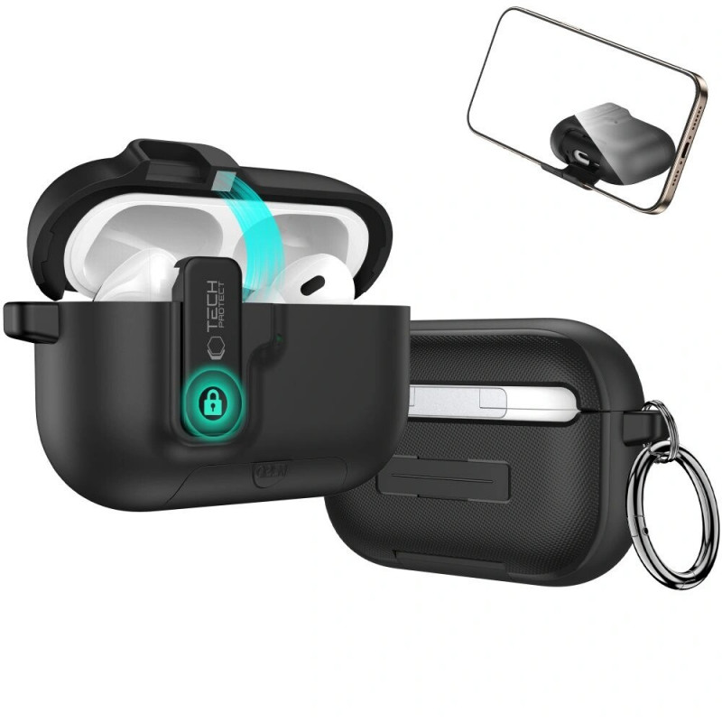Θήκη Tech-Protect Slim Hook για Apple AirPods Pro 3, μαύρη