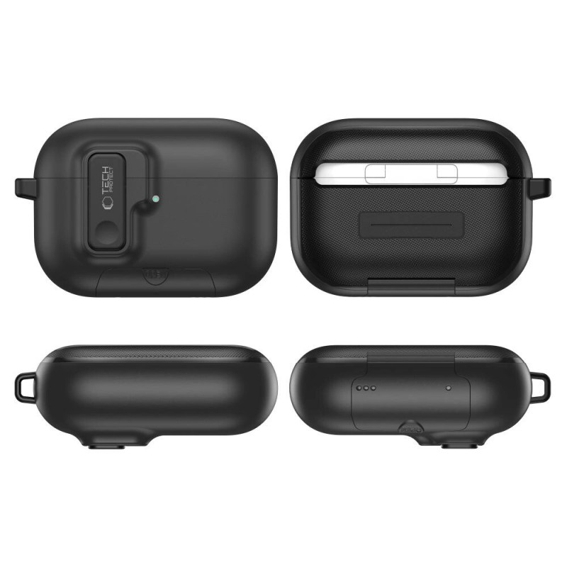 Θήκη Tech-Protect Slim Hook για Apple AirPods Pro 3, μαύρη