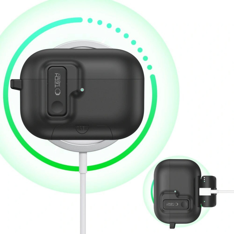 Θήκη Tech-Protect Slim Hook για Apple AirPods Pro 3, μαύρη