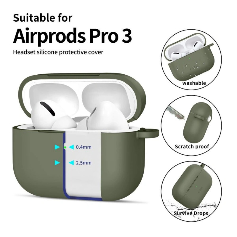 Θήκη Tech-Protect Silicone Hook για Apple AirPods Pro 3, λαδί