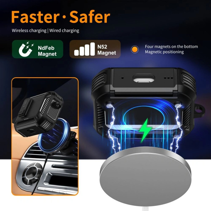 Θήκη Tech-Protect Carbonox MagSafe για Apple AirPods Pro 3, THP4731, μαύρη