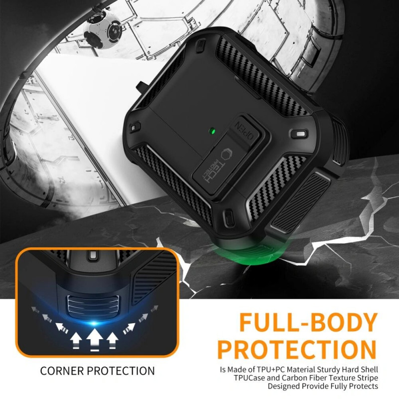 Θήκη Tech-Protect Carbonox MagSafe για Apple AirPods Pro 3, THP4731, μαύρη