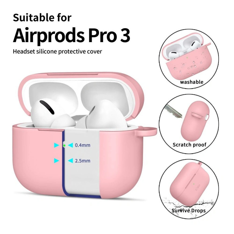 Θήκη Tech-Protect Silicone Hook από σιλικόνη για Apple AirPods Pro 3 ροζ