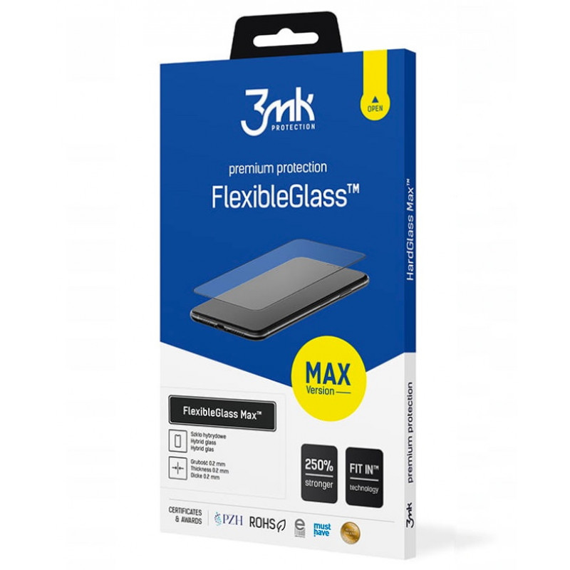 3MK FlexibleGlass Max υβριδικό γυαλί για Samsung Galaxy S22+, μαύρο