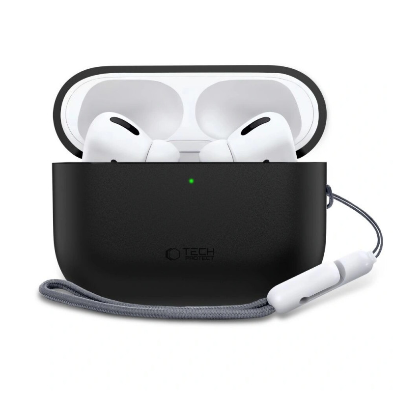 Θήκη σιλικόνης Tech-Protect για Apple AirPods Pro 3, μαύρη
