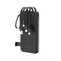 Wozinsky W11-B 10000mAh 10W Power Bank με ενσωματωμένα καλώδια και φακό, μαύρο