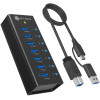 ICY BOX IB-AC618a Hub USB 3.2 Gen 2 7 θυρών, αλουμινίου, 12 V