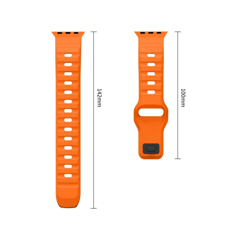 Tech-Protect Silicone Line Apple Watch 8 / 9 / 10 / 11 / 12 / SE / Ultra 44/45/46/49 mm Λουράκι, Πορτοκαλί