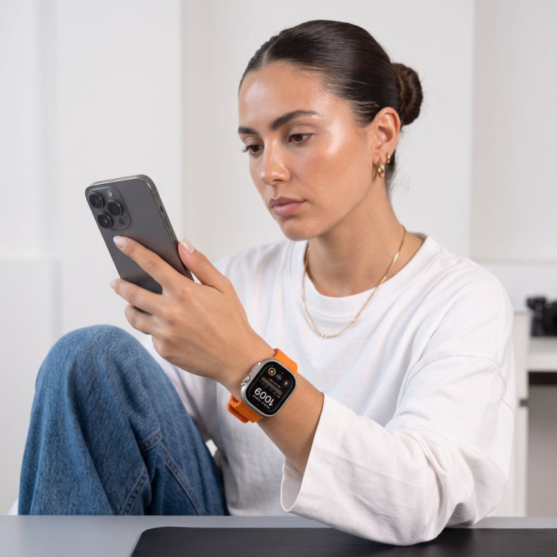 Tech-Protect Silicone Line Apple Watch 8 / 9 / 10 / 11 / 12 / SE / Ultra 44/45/46/49 mm Λουράκι, Πορτοκαλί