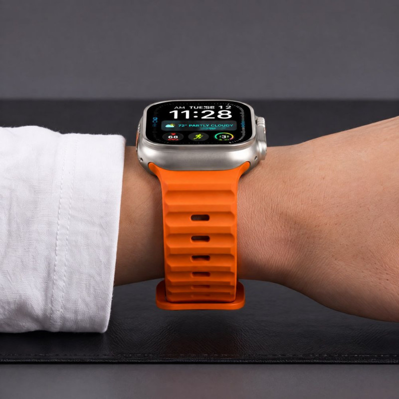 Tech-Protect Silicone Line Apple Watch 8 / 9 / 10 / 11 / 12 / SE / Ultra 44/45/46/49 mm Λουράκι, Πορτοκαλί