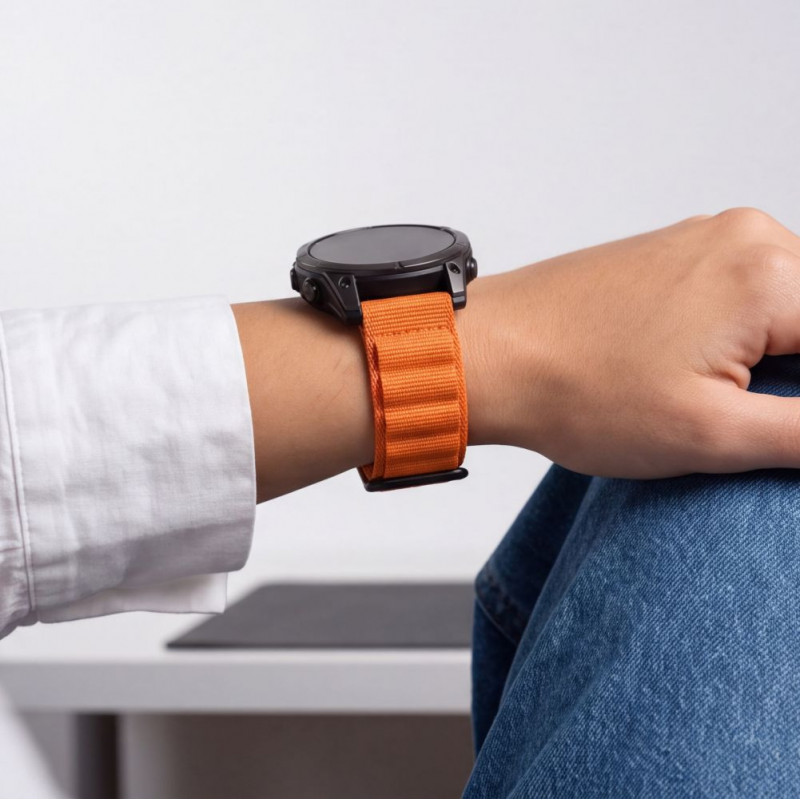 Tech-Protect Nylon Pro THP6037 λουράκι ρολογιού για Garmin Fenix 5X / 5X Plus / 6X / 6X Pro / 7X / 8 / 8 Pro / 9 / 9 Pro (51 mm), πορτοκαλί
