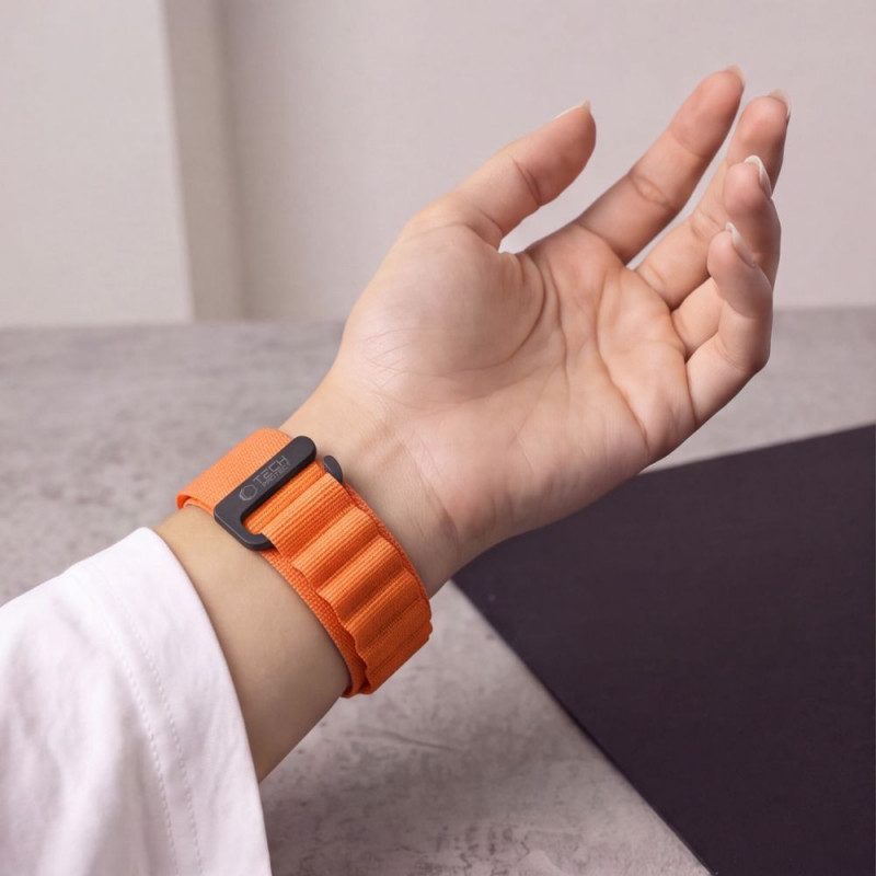 Tech-Protect Nylon Pro THP6032 λουράκι ρολογιού για Garmin Fenix 5X / 5X Plus / 6X / 6X Pro / 7X / 8 / 8 Pro / 9 / 9 Pro (47 mm), πορτοκαλί
