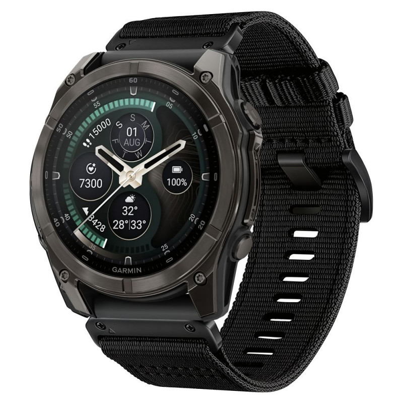 Tech-Protect Nylon Classic λουράκι ρολογιού για Garmin Fenix 5X / 5X Plus / 6X / 6X Pro / 7X / 8 / 8 Pro / 9 / 9 Pro 47 mm, Μαύρο