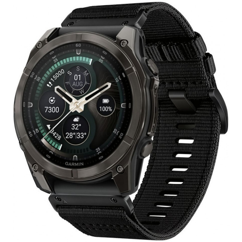 Tech-Protect Nylon Classic λουράκι ρολογιού για Garmin Fenix 5X / 5X Plus / 6X / 6X Pro / 7X / 8 / 8 Pro / 9 / 9 Pro 47 mm, Μαύρο