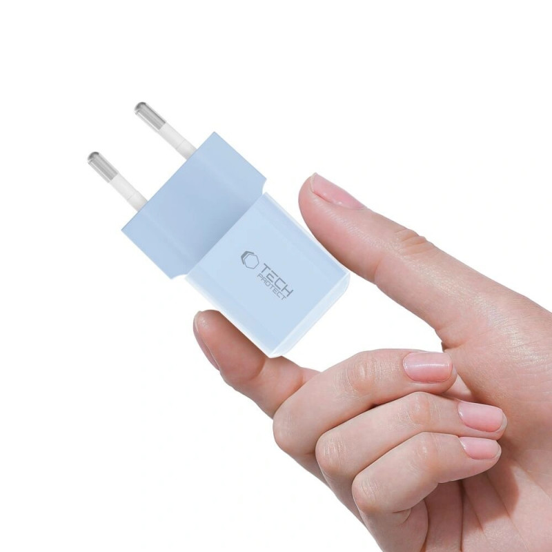 Tech-Protect NCM25 φορτιστής τοίχου USB-C PD 25W, γαλάζιο