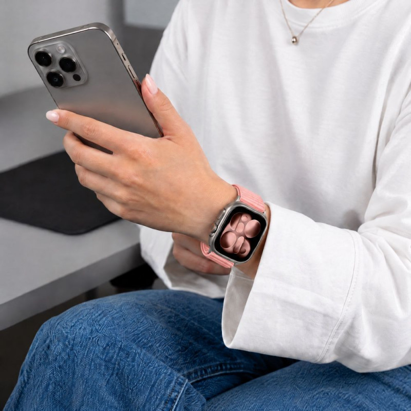 Tech-Protect NylonLoop λουράκι για Apple Watch 8 / 9 / 10 / 11 / 12 / SE (40 / 41 / 42 mm), ροζ