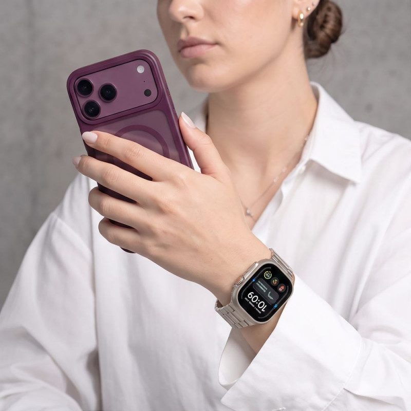 Tech-Protect Ανοξείδωτο ατσάλινο λουράκι για Apple Watch 8 / 9 / 10 / 11 / 12 / SE / Ultra (44 / 45 / 46 / 49 mm), Starlight